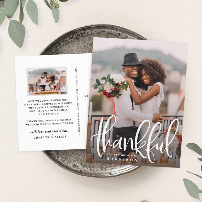 Dankeschön | Hochzeitsszenario Foto Vielen Dank Postkarte (Von Creator hochgeladen)