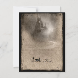 Dankeschön im Vintage Dark Castle Gothic Stil Dankeskarte
