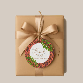 Dankeschön in Korallenbraun-Leopardenprint Geschenkanhänger