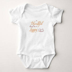 Dankeschön ist ein glücklicher Erntedank Baby Strampler