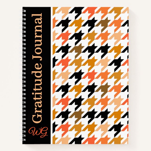 Dankeschön Journal Hahnentrittmuster Orange Herbst Notizbuch (Vorderseite)