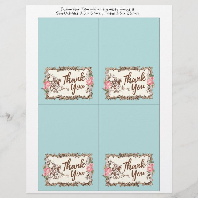 Dankeschön Karte - Alice im Wunderland (Vorne)