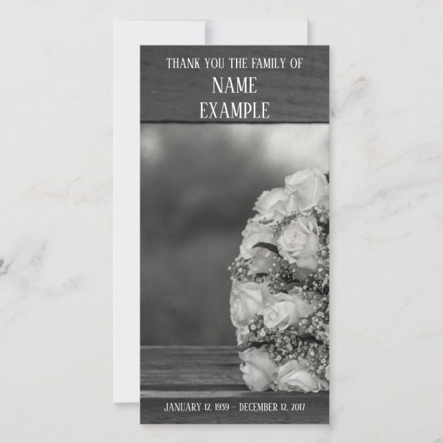 Dankeschön Karte für Beerdigung und Bereavement (Vorderseite)