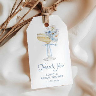 Dankeschön-Karte für Blue Champagne Brunch Brautpa Geschenkanhänger