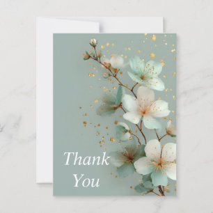 Dankeschön-Karte für Elfenbein, Grün und Gold Postkarte