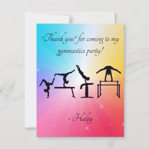 Dankeschön Karte für Gymnastik Geburtstagsparty