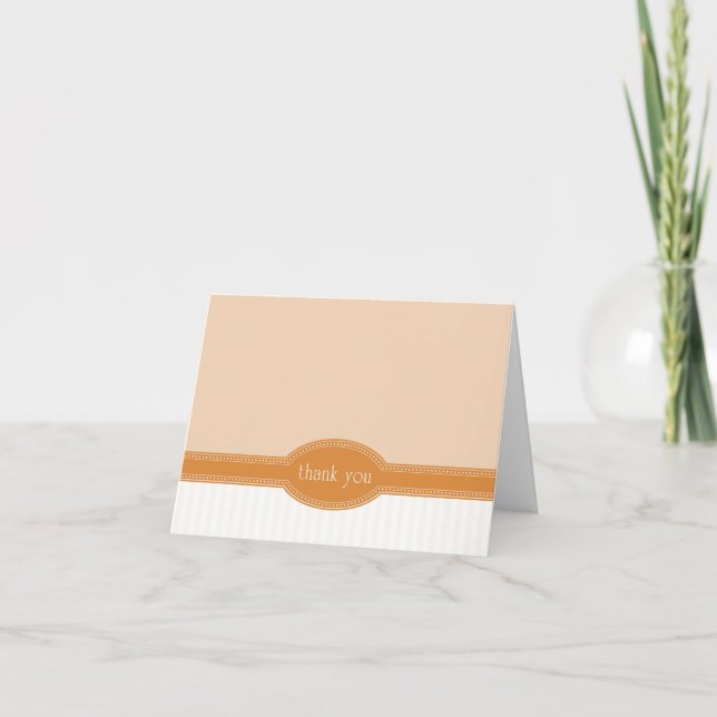 Dankeschön Karte für Hochzeit oder Dusche, Orange (Vorderseite)