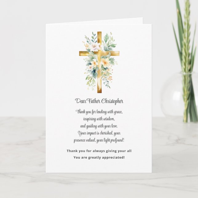 Dankeschön-Karte für Pastor - Blumenbezug Dankeskarte (Vorderseite)
