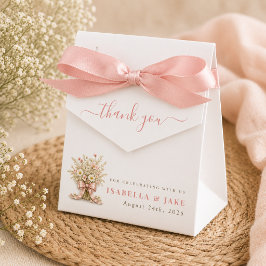 Dankeschön-Karte für rosa Boho-Blumen-Wildblumen-B Geschenkschachtel