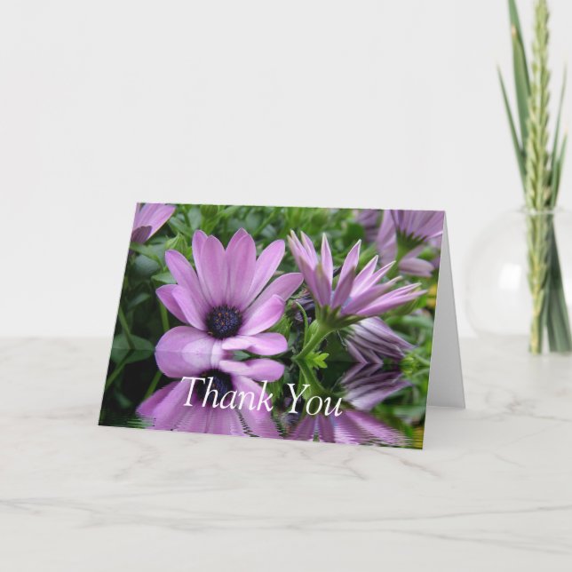 Dankeschön Karte, lila Blume Dankeskarte (Vorderseite)
