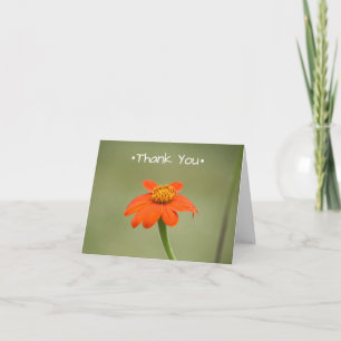 Dankeschön-Karte mit kleiner orangefarbener Blume Dankeskarte