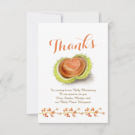 Dankeschön Kastanienherz-Foto Dankeskarte