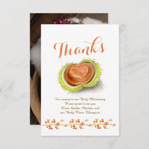 Dankeschön Kastanienherz-Foto Dankeskarte