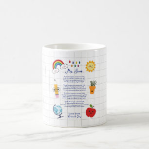 Dankeschön-Lehrer-Würdigungs-Regenbogen-Wolken-Ged Kaffeetasse