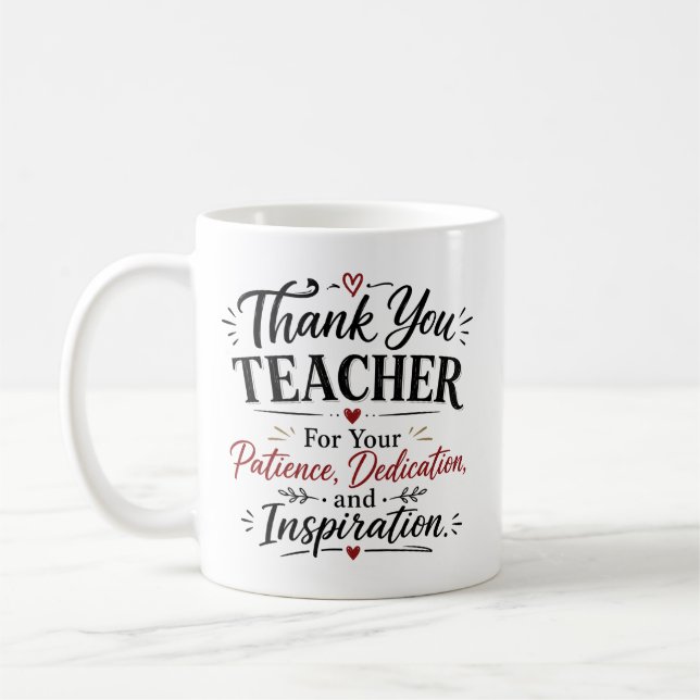 Dankeschön-Lehrergeschenke zur Würdigung  Kaffeetasse (Links)