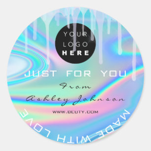 Dankeschön Logo-Holograph aus Liebe Runder Aufkleber