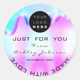 Dankeschön Logo-Holograph aus Liebe Vip Pink Runder Aufkleber