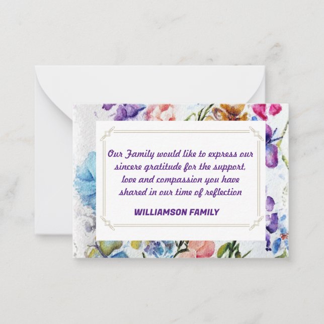 Dankeschön Mitteilungskarte (Vorderseite)