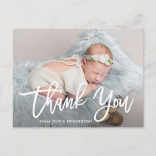 Dankeschön   Moderne Ankündigung von Script Foto B Postkarte