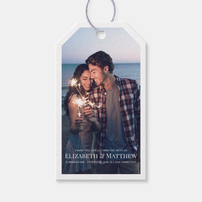 Dankeschön | Moderne und einfache Hochzeit von Fot Geschenkanhänger (Vorderseite)