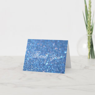 Dankeschön Note Card - Blue Glitzer Fab Dankeskarte