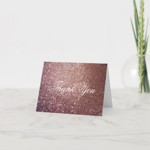 Dankeschön Note Card - Rose Glitzer Fab Dankeskarte