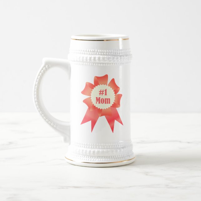 Dankeschön Nummer Eins Mama Gewinner Preisband Bierglas (Links)