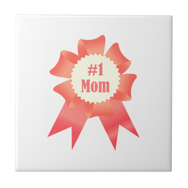 Dankeschön Nummer Eins Mama Gewinner Preisband Fliese (Vorderseite)