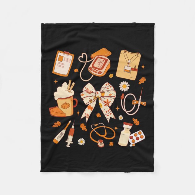 Dankeschön Nurse Fall Stethoscope Coquette Bow Dan Fleecedecke (Vorderseite)