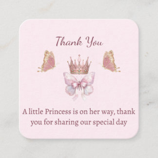 Dankeschön Pink & Gold Kleine Prinzessin Baby Show Begleitkarte