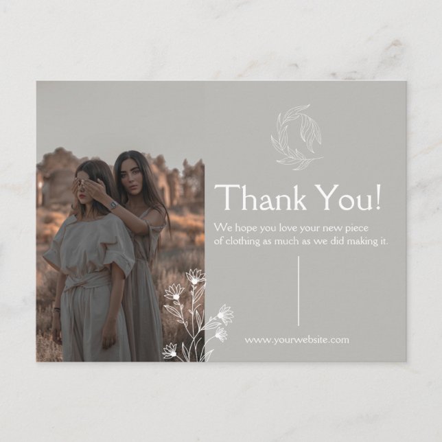 Dankeschön Post Card für Kleidung Postkarte (Vorderseite)