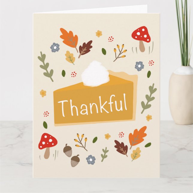 Dankeschön Pumpkin Pie Erntedank Dinner Card Karte (Vorderseite)