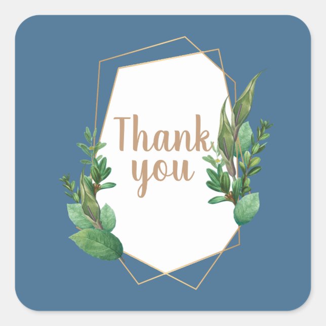 Dankeschön Quadratischer Aufkleber (Vorderseite)