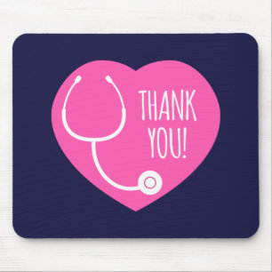 Dankeschön  rosa Herzschrittkop Mousepad
