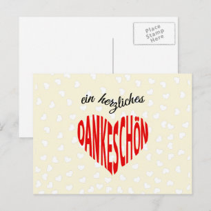 Dankeschon rotes Herz danke Postkarte