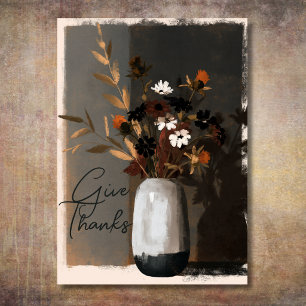 Dankeschön Rustikale Herbst-Wildblume Thanksgiving Feiertagskarte