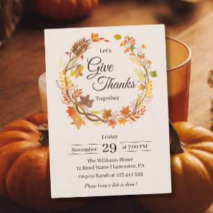 Dankeschön Rustikale Herbstblätter Thanksgiving Einladung