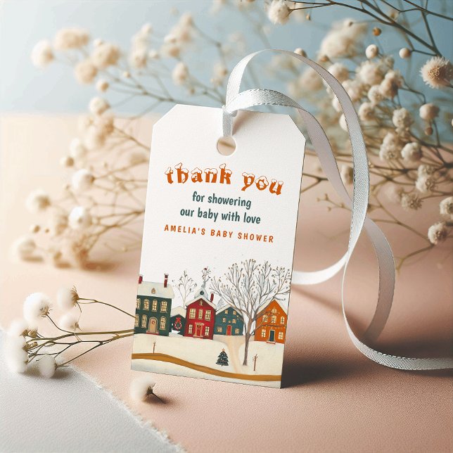 Dankeschön-Schneedorfgastgeschenk für die Winter-B Geschenkanhänger (Von Creator hochgeladen)