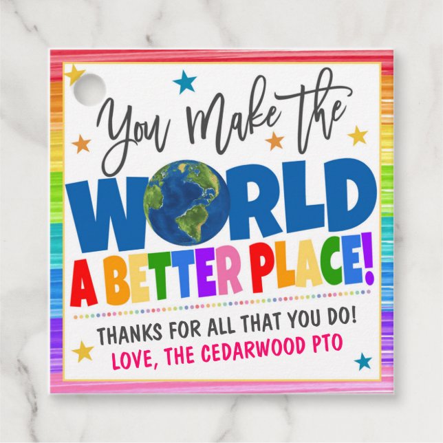 Dankeschön Tag Geschenkanhänger (Vorderseite)