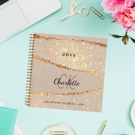 Dankeschön Tagebuch Rose Gold-Ager-Glitzer-Monogra