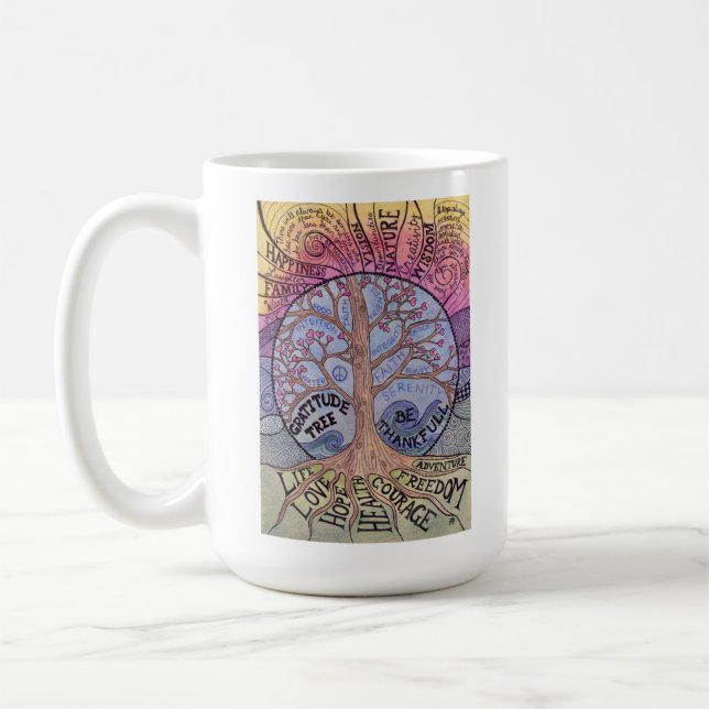 Dankeschön Tree Inspirational 15oz Tasse (Links)