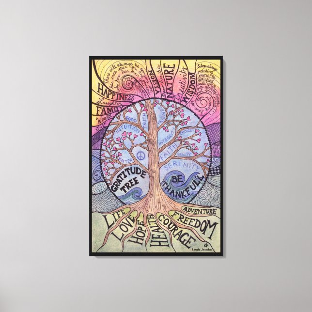 Dankeschön Tree Premium Stretched Canvas Print Leinwanddruck (Vorderseite)