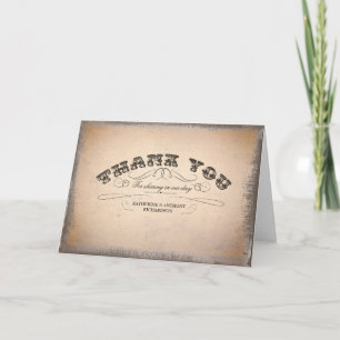 Dankeschön Vintage typografische Hochzeitskarten Dankeskarte