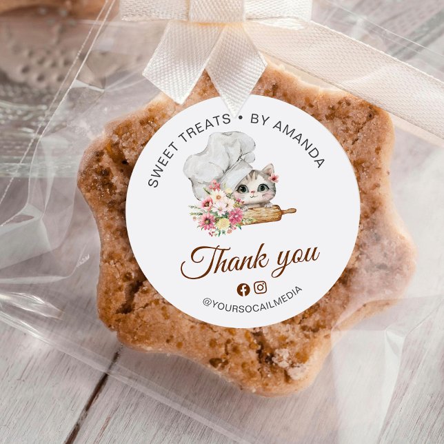 Dankeschön von Chef Kitten Bakery Runder Aufkleber (Von Creator hochgeladen)
