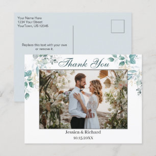 Dankeschön-Wasserfarben-Foto-Postkarte Postkarte