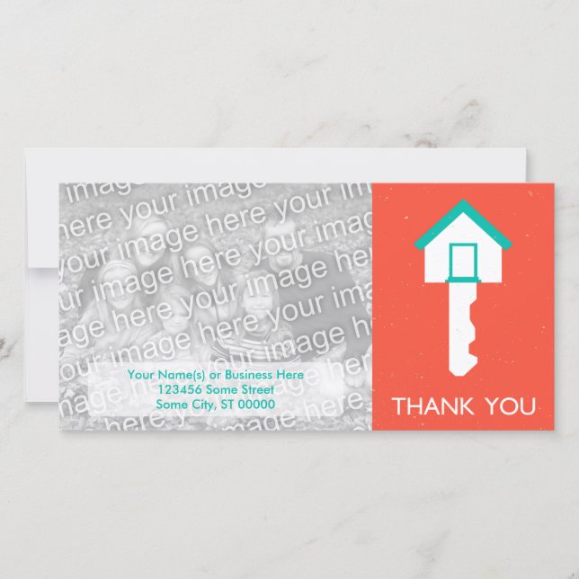 Dankeschön Zuhause Dankeskarte (Vorderseite)