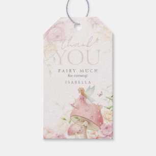 Dankeschön zum 1. Geburtstag im rosa Feenpilzgarte Geschenkanhänger