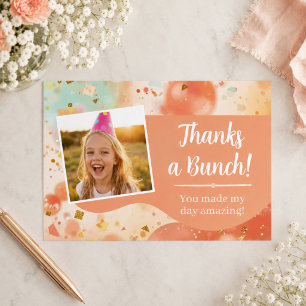 Dankeschön zum Kindergeburtstag Pastell Konfetti Dankeskarte