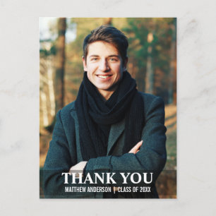 Dankeschön zur Graduierung moderne Foto-Postkarte Postkarte
