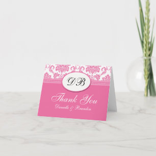 Dankeschön zur Hochzeit in Rosa Dankeskarte